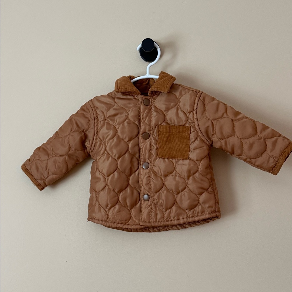 Cozy Tan Kids Quilted Puffer Jacket